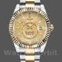 Replique Hommes Rolex Sky-Dweller 42mm Hommes-326933-Champagne Dial-Stainless Steel Champagne