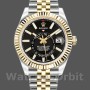Replique Hommes Rolex Sky-Dweller 42mm Hommes-326933-Acier inoxydable et or jaune-cadran noir Noir<br />