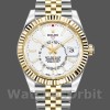 Replique Hommes Rolex Sky-Dweller 42mm Hommes-326933-Stainless Steel & Yellow Gold-White Dial White Blanc