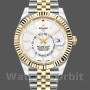 Replique Hommes Rolex Sky-Dweller 42mm Hommes-326933-Stainless Steel & Yellow Gold-White Dial White Blanc