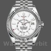 Replique Hommes Rolex Sky-Dweller 42mm Hommes-326934-Fluted Bezel-White Dial White White