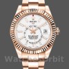 Replique Hommes Rolex Sky-Dweller 42mm Hommes-326935-Rose Gold-White Dial White White