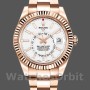 Replique Hommes Rolex Sky-Dweller 42mm Hommes-326935-Rose Gold-White Dial White White