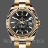 Replique Hommes Rolex Sky-Dweller 42mm Hommes-326938-Yellow Gold-Black Dial Black