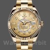 Replique Hommes Rolex Sky-Dweller 42mm Hommes-326938-Or jaune-Champagne Cadran arabe Champagne<br />