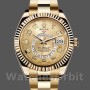 Replique Hommes Rolex Sky-Dweller 42mm Hommes-326938-Or jaune-Champagne Cadran arabe Champagne<br />