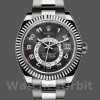 Replique Hommes Rolex Sky-Dweller 42mm Hommes-326939-Monture cannelée-Cadran noir Noir<br />