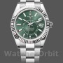 Replique Hommes Rolex Sky-Dweller 42mm Hommes-336934-Fluted Bezel-Green Dial Green