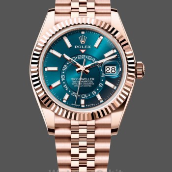 Replique Hommes Rolex Sky-Dweller 42-m336935 0005, Everose Gold, Blue Green Dial, Hommes Cadran bleu vert