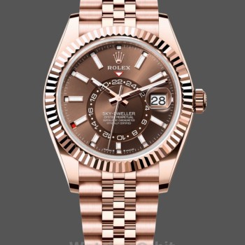 Replique Hommes - Rolex Sky-Dweller 42-m336935 0006, Or Everose, Cadran chocolat Cadran chocolat
