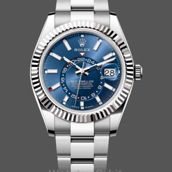 Replique Hommes - Rolex Sky-Dweller 42mm-m336934 0005-Acier inoxydable-Cadran bleu