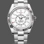 Replique Rolex Day Date 36-128236 0009 unisexe, lunette cannelée, bracelet en platine, bleu glacier