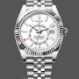 Replique Hommes Rolex Sky Dweller 42mm Cadran Blanc Lunette Cannelée M336934 0004 Hommes Cadran Blanc