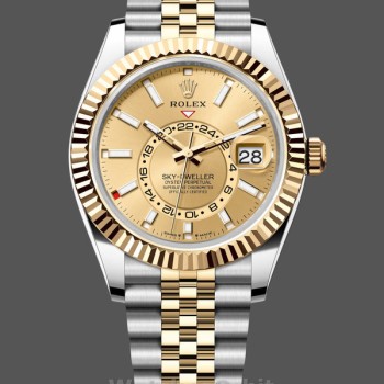 Replique Hommes Rolex Sky Dweller 42mm Champagne Dial Jubilee M336933 0002 Hommes Luxe Champagne Dial
