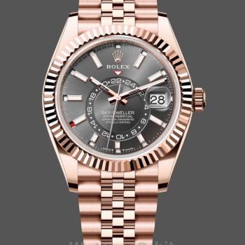 Replique Hommes - Rolex Sky-Dweller 42-M336935-0008, Or Everose & Cadran gris ardoise Cadran gris