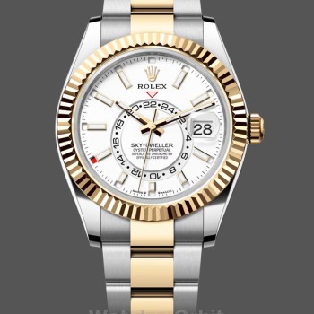 Replique Hommes Rolex Sky Dweller 42mm White Dial M336933 0005 Oystersteel Hommes Cadran blanc