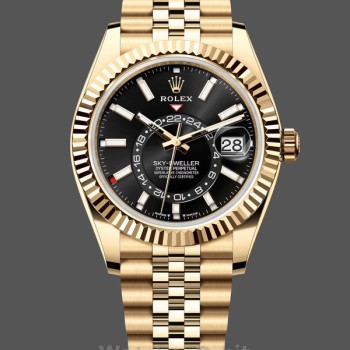 Replique Hommes - Rolex Sky-Dweller 42-m336938 0005, 42mm, or jaune 18K, cadran noir Cadran noir