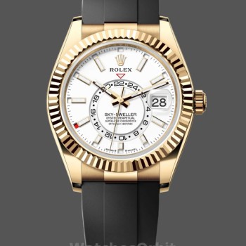 Replique Hommes Rolex Sky-Dweller-m336238 0003, 42mm, or jaune, cadran blanc, Hommes Cadran blanc