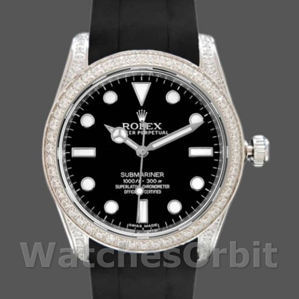 Replique Hommes Rolex Submariner 40mm Hommes-116610-Cadran noir-Bracelet caoutchouc noir
