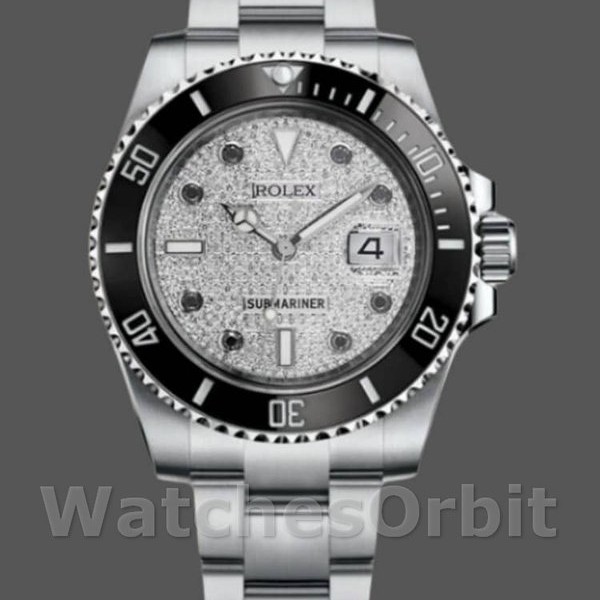 Replique Hommes Rolex Submariner 40mm Hommes-116610-Diamond Paved Dial-Stainless Steel Diamond Paved