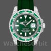 Replique Hommes Rolex Submariner 40mm Hommes-116610-Cadran vert-Bracelet caoutchouc vert