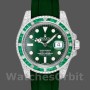 Replique Hommes Rolex Submariner 40mm Hommes-116610-Cadran vert-Bracelet caoutchouc vert