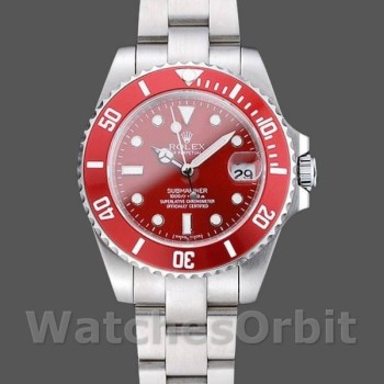 Replique Hommes Rolex Submariner 40mm Hommes-116610-Stainless Steel-Red Dial Red