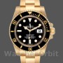 Replique Hommes Rolex Submariner 40mm Hommes-116618-Yellow Gold-Black Dial Black