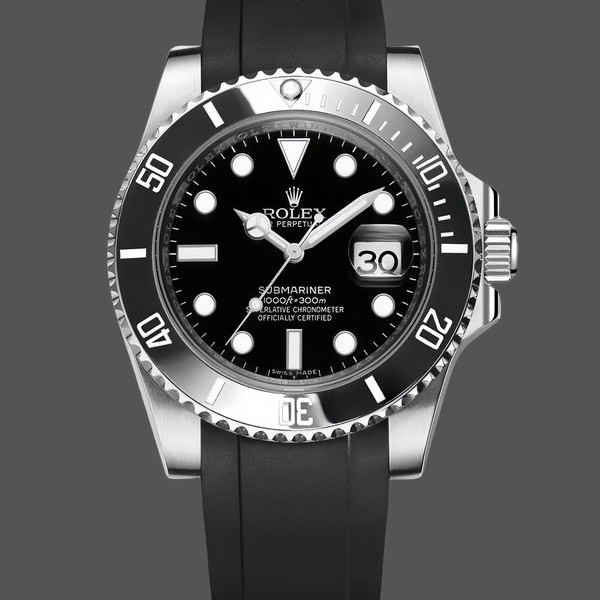 Replique Hommes Rolex Submariner 41mm Hommes-126610LN-Bracelet caoutchouc noir-cadran noir Noir