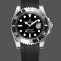 Replique Hommes Rolex Submariner 41mm Hommes-126610LN-Bracelet caoutchouc noir-cadran noir Noir