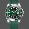 Replique Hommes Rolex Submariner 41mm Men's-126610LV-Green Rubber Strap-Black Dial Black