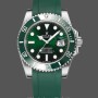 Replique Hommes Rolex Submariner 41mm Men's-126610LV-Green Rubber Strap-Black Dial Black