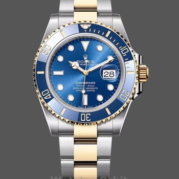 Replique Hommes Rolex Submariner 41mm Hommes-126613LB-Cadran bleu-Colonne bleue Bleu