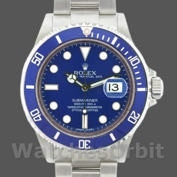 Replique Hommes Rolex Submariner 40mm Hommes-16610-Acier Inoxydable-Cervelure Bleue-Cadran Bleu