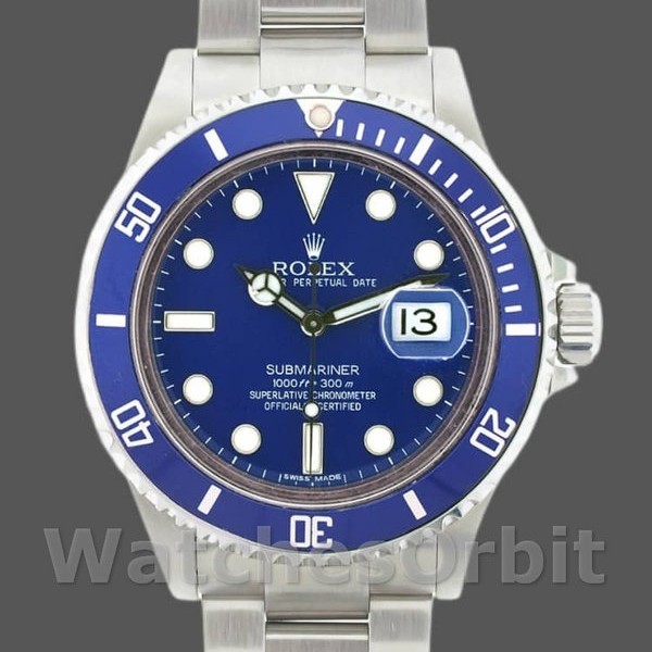 Replique Hommes Rolex Submariner 40mm Hommes-16610-Acier Inoxydable-Cervelure Bleue-Cadran Bleu