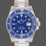 Replique Hommes Rolex Submariner 40mm Hommes-16610-Acier Inoxydable-Cervelure Bleue-Diamant Cadran Bleu