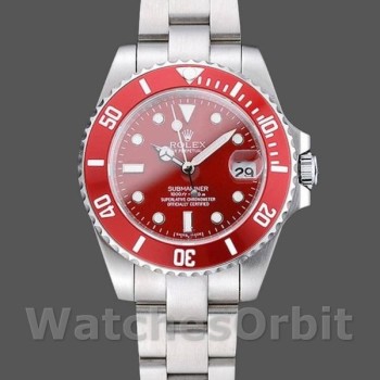 Replique Hommes Rolex Submariner 40mm Hommes-16610-Stainless Steel-Refinished Red Dial Rouge Rouge