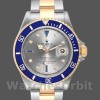 Replique Hommes Rolex Submariner 40mm Hommes-16613-Steel & Gold-Diamond Sapphire Serti Dial Silver Serti <br />