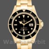 Replique Hommes Rolex Submariner 40mm Hommes-16618-Yellow Gold-Black Dial Black