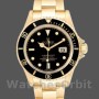 Replique Hommes Rolex Submariner 40mm Hommes-16618-Yellow Gold-Black Dial Black
