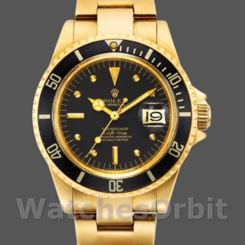 Replique Hommes Rolex Submariner 40mm Hommes-1680/8-Cadran noir-Or jaune Noir