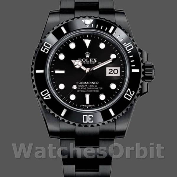 Replique Hommes Rolex Submariner Date 40mm Hommes-116610LN-Cadran noir-Acier inoxydable PVD/DLC noir
