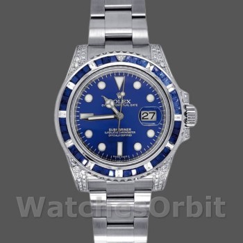 Replique Hommes Rolex Submariner Date 40mm Hommes-116610LN-Custom Diamond-Stainless Steel-Blue Dial Blue