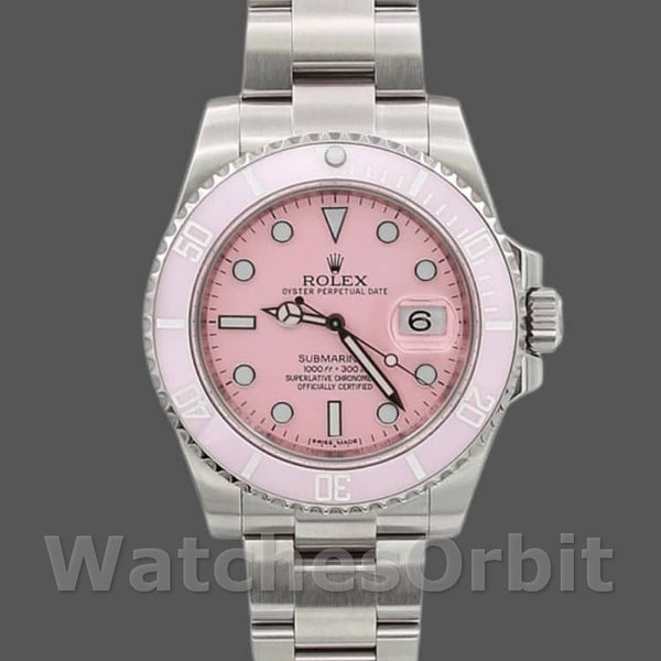 Replique Hommes Rolex Submariner Date 40mm Hommes-116610LN-Stainless Steel-Pink Dial Pink