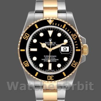 Replique Hommes Rolex Submariner Date 40mm Hommes-116613-Stainless Steel-Black Dial Black