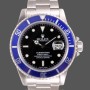 Replique Hommes Rolex Submariner 40mm Hommes-16610-Céramique bleue-Cadran noir Noir