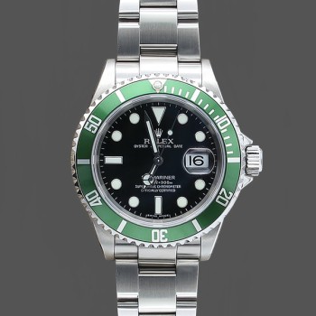 Replique Hommes Rolex Submariner 40mm Hommes-16610LV-Stainless Steel Oyster-Black Dial Black