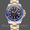 Replique Hommes Rolex Submariner 41mm Hommes-PR16233B-Two Tone-Blue Dial Bleu<br />