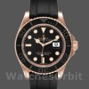 Replique Hommes Rolex Yacht-Master 40mm Hommes-116655-Everose Gold-Black Dial Black