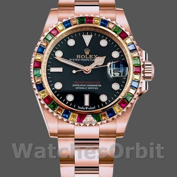 Replique Hommes - Rolex Yacht-Master-116695, 40mm, or Everose, cadran noir, Noir Hommes